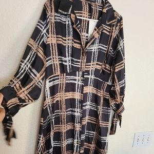 Zara plaid fall dress size M nwt